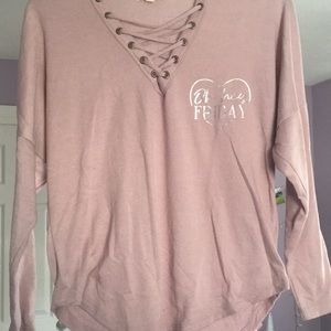 Womens lace up full sleeve top